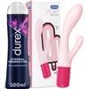 Durex Play Maxi Fun Vibratore in Silicone Ricaricabile Stimolatore Femminile Waterproof Dual + Durex Eternal Connection Gel Lubrificante Intimo a Lunga Durata Compatibile Preservativi e Sex Toys 100ml