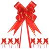 M METERXITY 200-Pz Fiocchi Nastro, 3.74 / 9.5cm Fiocchi Nastro Bordo Dorato Plastica per Confezioni Regalo/Matrimoni/Fiori/Cesti Decorativi, Fiocchi Nastro Raso [Fiocco Regalo Rosso]