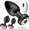 Accos Love Plug anale vibrante, plug anale - 3 pezzi, giocattoli sessuali in silicone, vibratore con telecomando con 10 modalità di vibrazione per uomini e donne, massaggiatore prostatico per adulti Sex Toys