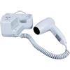 Generico Asciugacapelli Da Parete, Phono da Parete Muro con Doppia Presa di Corrente Per Bagno Albergo Hotel Spogliatoio Da 1300W Bianco