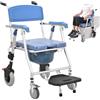 VFDZ Sedia Comoda WC per Anziani, 3-in-1 Sedia Doccia/WC Anziani con Ruote, Sedia a Rotelle per Anziani con Morbido Cuscino, Carrozzina Doccia per Disabili con WC (B)
