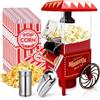 GVAKMM Macchina per popcorn, kit per popcorn ad aria calda, scatola regalo, macchina portatile per popcorn casalinga, 10 tazze, senza olio, stile retrò, compatta e carina