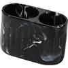 Fxzqgnh Portaspazzolino, Contenitore per Bagno, 2 Scomparti, Organizer in Resina per Pennelli Da Trucco, Accessori per Pettine, Mobiletto per Lavabo, Doccia, Nero
