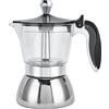 TOPINCN Caffettiera 4 Tazze Acciaio Inox, Base Cristallo Trasparente | Manico largo antiscottatura per presa sicura, estrazione caffè sempre visibile, ricette espresso, cappuccino o cubano a casa
