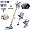 EUARY Aspirapolvere senza fili, potente aspirazione 38 kPa, motore da 400 W, durata fino a 50 minuti, aspirapolvere verticale con display intelligente, spazzola anti-groviglio (Purple Gold)