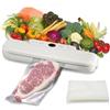 Gevvnss Macchina Sottovuoto per Alimenti,Automatica Sigillatrice Macchina Sottovuoto Alimenti Secchi che Umidi Lunghezza 30cm da ABS,Vacuum Sealer con 50 Sacchetti Sottovuoto,Bianco