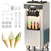 LEEVOT Gelatiera Professionale Soft Serve con compressore autorefrigerante, Con funzione di conservazione, Preparazione in 15min, 2200W, autoportante, Acciaio Inox, 6L x 2