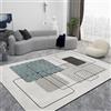 Generic Tappeto quadrato per soggiorno, 120 x 120 cm, per camera da letto e sala da pranzo, lavabile, a pelo corto, antiscivolo, moderno, astratto minimalista, marrone, ciano,
