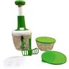Generico Tritaverdure Manuale a 5 Lame, Verde, con 2 Contenitore Trasparente e Accessori, taglio deciso, Risultato da Professionisti
