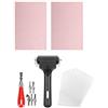 Yosoo Health Gear Kit per Intaglio della Gomma, Set di Strumenti per Stampa a Blocchi per Timbri Taglierina per Linoleum con Lame, Carta da Lucidi, Tampone di Inchiostro Arcobaleno, Blocco Rosa,