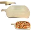 Bakaji Tagliere Rettangolare con Manico per Pizza a Metro Legno, 37 x 72 cm
