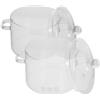 ELAYARD Pentola Per Stufati in Vetro Borosilicato 1900ml Resistente Al Calore Con Doppio Manico e Coperchio, Pentola Per Stufato Di Cibo Casa Cucina, Set Da 2 Pezzi Per Cottura Lenta e Versatile