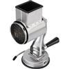 Topiky Grattugia Formaggio, Grattugia Manuale con Manico, in Acciaio Inox, Grattugia Verdure con 5 Lame per Patate Nocciole, con Ventosa Alla Base (SILVER)