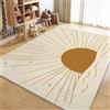 Generico Tappeto da Salotto 120x180 cm Linee Del Sole Beige Tappeti a Pelo Corto Tappeto Moderno Morbido e Lavabile in Lavatrice Tappeti Decor Antiscivolo per Camera da Letto Tappeto Grande