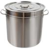 HuKaiL Pentola in acciaio inox da 70 litri, pentola a induzione da 45 cm con coperchio, casseruola ad alta capacità pentola per verdure per alba, friggere e mantenere al caldo