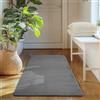 SIMPEX Tappeto Runner Grigio 60x100 cm Tappeto a Pelo Corto Lavabile, Antiscivolo e Morbido, Design Monocromatico Moderno per Camera da Letto, Cucina e Corridoio
