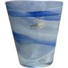 Omniacasa, Set di 12 Bicchieri Acqua In Vetro di Murano, Lavorazione Artigianale, Decorati Con Effetto Onde, Colore Bianco e Blu, Made in Italy, Eleganti da Tavola, Idea Regalo