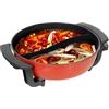 ROGONPDK Pentola elettrica da 1360 W, Yin Yang Hotpot, 6 l, multifunzione, con 5 controllo intelligente della temperatura, per feste di famiglia, ristoranti