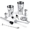 Cyrank Set cocktail shaker da 10 pezzi, kit barman in acciaio inossidabile con misurino, pinze, cucchiaio per mescolare, tritaghiaccio, colino per ghiaccio da bar