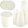 DUE ESSE S.N.C. DI SABATINI ALDO & C. PZ 50 BICCHIERI IN CARTONE BIANCO DA 350 ML DIMENSIONI H 11 CM X 9 DIAMETRO + PZ 50 COPERCHI IN CARTA CON FORO IDEALI PER CAPPUCCIONO,CAFFE E CIOCCOLATA