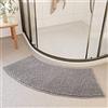 YZBBSH Tappetino da Doccia Curvo per Doccia Semicircolare Angolari, Bagno Tappeto Morbido e Assorbente, Tappetino da Doccia Curvo in Microfibra Lavabile Antiscivolo 30x100cm Grigio