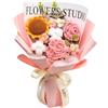 LeeQinersw Famato a mano a maglia a maglia a maglia bouquet decorazione per la casa regali per la festa del bouquet centratavola per l'anniversario di matrimonio, Rosa
