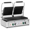 Royal Catering Piastra per Panini Toast e Bistecchiera Elettrica Doppia (Acciaio Inossidabile, Ghisa, 50-300 °C, 3600 W, Rigata)