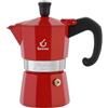 FOREVER Caffettiera Moka Alluminio, Miss Moka Prestige 'La Rossa', Caffettiera Moka per Casa, Caffettiera Portatile per Viaggio, inclusa Guarnizione in Silicone (1 Tazza)