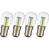Ruiandsion Lampadina LED Ba15d AC 220V B15 Baionetta LED Bianca Bulbo Trasparente Sostituzione per Candele, Lampade Elettrodomestici, Plafoniere Luci Decorative (Confezione da 4)