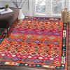 BUANFUA Zerbino per interni, arancione, rosso, 45 x 75 cm, lungo tappeto corridore corridoi cucina tappeti antiscivolo tappetino comfort tappetini multiuso per bagno o postazioni di lavoro
