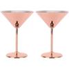 Beufee Bicchieri Per Martini Cocktail Set Da 2, Bicchieri Cocktail in Acciaio Inox Metallo Bicchiere Da Cocktail in Oro Rosa Calice Da Vino in Metallo Per Bere Da Bar Martini Margarita