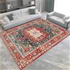 AUWUUA Tappeto lavabile vintage rosso stile etnico orientale tappeto a pelo corto tappeti per camera da letto 170x240cm zerbino per ingresso tappeti per bagno, morbidi antiscivolo tradizionali
