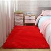 youyoucool Tappeto morbido per camera da letto, tappeti soffici, tappeto a pelo lungo, per soggiorno, tappeti pelosi per ragazze e ragazzi, in peluche, per cameretta dei bambini, colore rosso, 99 x 160 cm