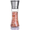ZeeDa Macina sale e pepe in acciaio inox, regolabile, in ceramica, per sale marino e pepe, in vetro, per sale e pepe (grande)
