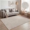 Paco Home Tappeto Soggiorno a pelo corto, moderno motivo geometrico astratto, effetto 3D, disegno arcobaleno e a quadri, lucido e lussuoso tono su tono, Colore:Beige - Astratto, Dimensione:80x250 cm