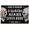 Sons of Anarchy Zerbino Teschio Nero SAMCRO Unica