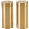 Nikou 2 Barattoli per Spezie In Acciaio Inox Dorato con Tappo A Vite, Spargispezie Bottiglia, Apertura Superiore, per Sale, Zucchero, Pepe, Peperoni