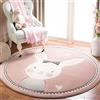 Rug-QJDDUP Tappeto Antiscivolo Rotondo Cuscino Divano Coniglio rosa cartone animato per bambini freschi Tappeto Decorazione Domestica per interni ed esterni ø 150 cm