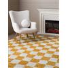 RugVista Chessie, Tappeto, Moderni, 140 x 200 cm, Rettangolare, Pelo medio, Soggiorno, Camera da letto, Lavabile solo a secco, Giallo/Off Bianco