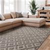Interiyou Tappeto salotto pelo corto Lecce - 300x400 cm Grigio Chiaro - Stile boho scandinavo con effetto 3D alto-basso - Piatto con motivo geometrico