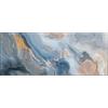 Panorama Pellicola per Cucina Marmo Blu e Arancio 40x100 cm - Paraschizzi Adesivo Per Muro - Pannello - Adesivo da Parete