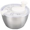 FLEXMAN Centrifuga per Insalata in Acciaio Inox, 5 L/5,3 Qt, Centrifuga per Insalata Multifunzione, Essiccatore per Verdure con Coperchio, Scolapasta per Cucina Domestica