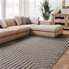 Interiyou Tappeto salotto pelo corto Lecce - 200x290 cm Grigio Chiaro - Stile boho scandinavo con effetto 3D alto-basso - Piatto con motivo geometrico