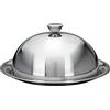 Spetebo Ciotola con piatto in acciaio inox - Ø 30 cm - Campana per formaggio con piatto da portata, campana da portata