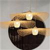 COCOL Lampada A Sospensione Rattan Bamboo Lampadario Con Paralume E27 in Rattan Per Illuminazione Plafoniera Legno Lanterna Creativa Paralume Fatto Mano Sala Pranzo Soggiorno Cucina Caffetteria Bar,100cm