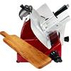 Berkel Affettatrice Pro Line XS 25 in rosso - affettatrice professionale per la vostra cucina + tagliere in legno fatto a mano, pezzo unico con bellissimo tagliere in legno a barile