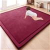 GGoty, Grande tappeto da gioco per bambini in velluto di corallo, spesso e antiscivolo, ideale per far gattonare i bambini e per fare yoga, per studio, cucina, nursery (150 x 200 x 2 cm, bordeaux)