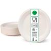 DPdantepellacani 50 Piatti Piani Tondi Grandi da PIZZA e TORTE diametro 32,5 cm Piatto carta bianco bagassa biodegradabile rigido monouso in fibra vegetale feste compleanni picnic eventi sagre
