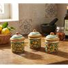 ILAB Tris 3 barattoli sale zucchero e caffè in ceramica decorata a mano da ceramisti siciliani di Santo Stefano di Camastra gianluca art 8