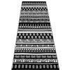 Siunwdiy Tappeto Cucina Moderno Marocchino,Tappetino Cucina Antiscivolo Lavabile,Tappeto Cucina Bianco Nero,Tappeto Passatoia Cucina Lavabile Tappeto Per Cucina Soggiorno Bagno,Nero,60x300cm